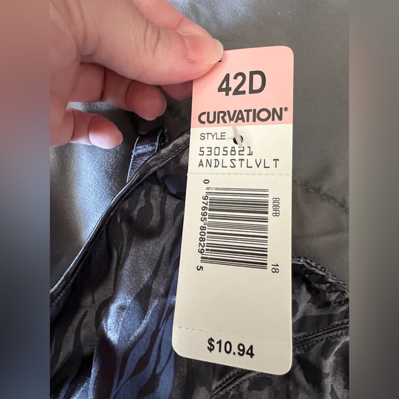 New NWT Curvation plus bra 42D‎ grey animal print underwire - Picture 3 of 6